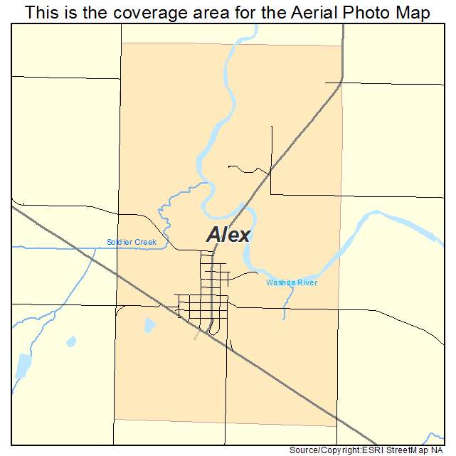 Alex, OK location map 