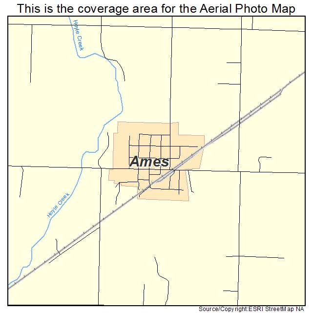 Ames, OK location map 