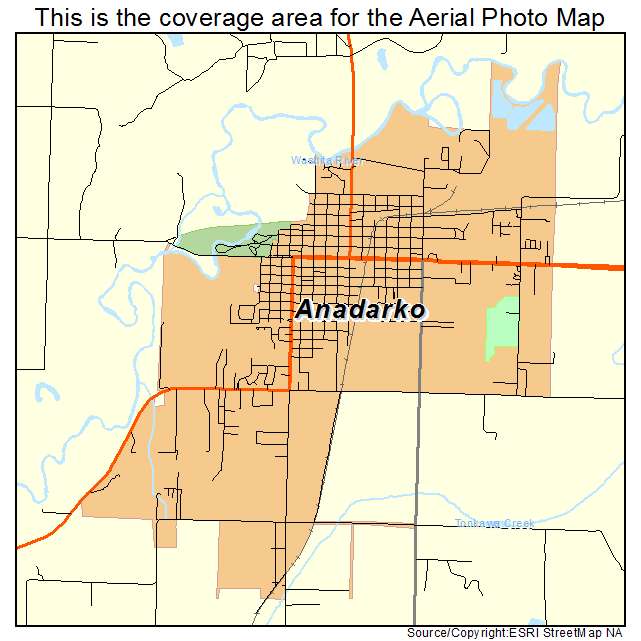 Anadarko, OK location map 