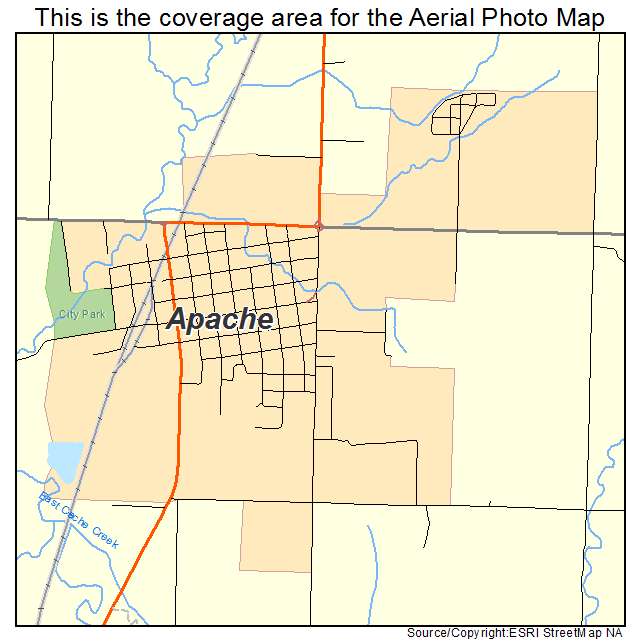 Apache, OK location map 