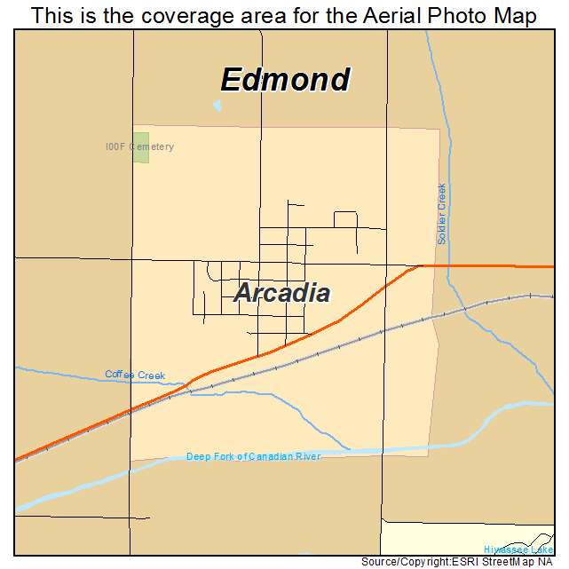 Arcadia, OK location map 
