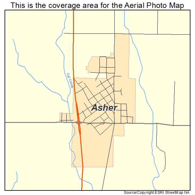 Asher, OK location map 