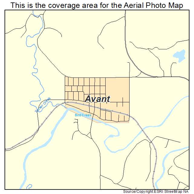 Avant, OK location map 