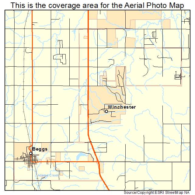 Beggs, OK location map 