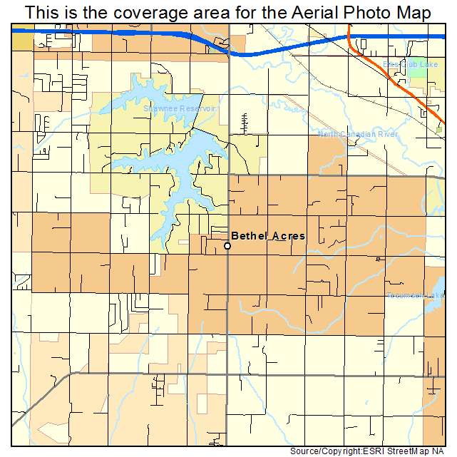 Bethel Acres, OK location map 
