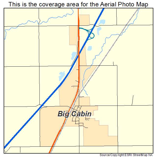 Big Cabin, OK location map 