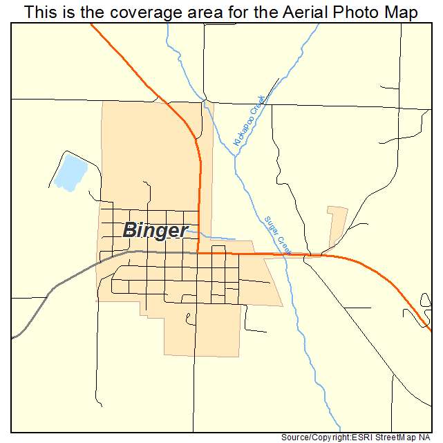 Binger, OK location map 