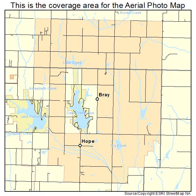 Bray, OK location map 