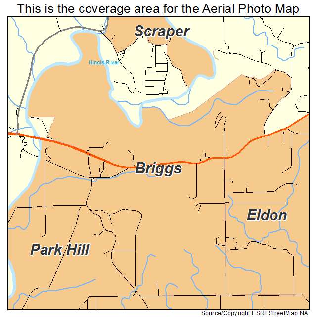 Briggs, OK location map 