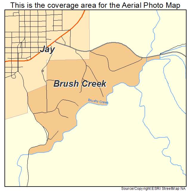 Brush Creek, OK location map 