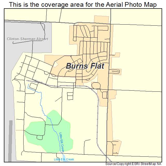 Burns Flat, OK location map 