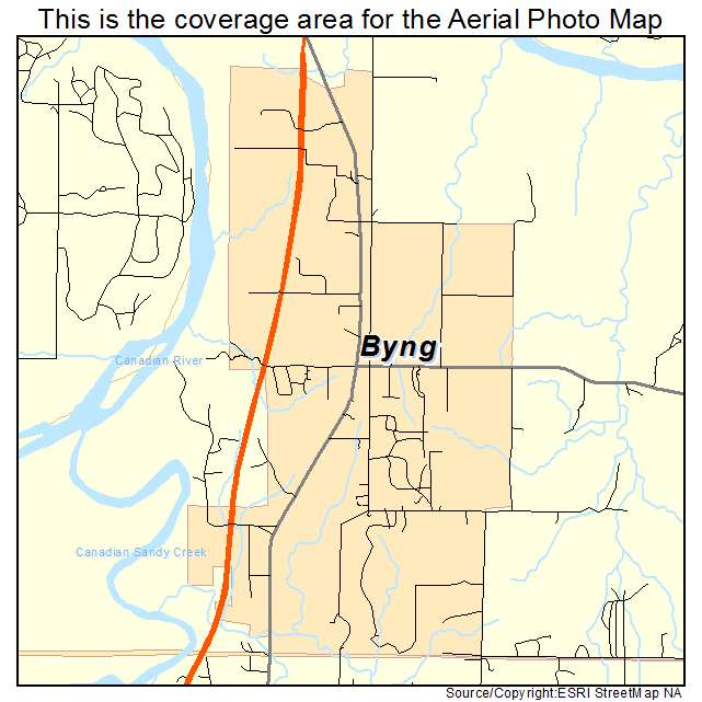 Byng, OK location map 