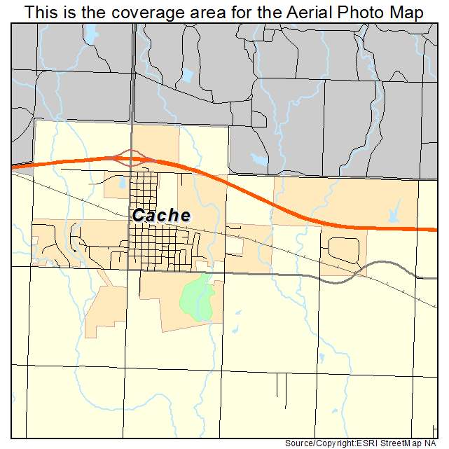 Cache, OK location map 