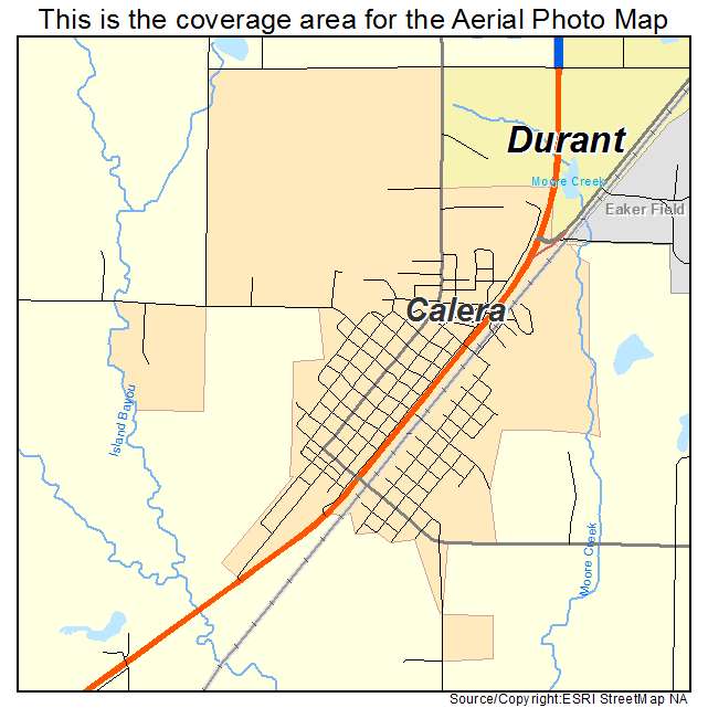 Calera, OK location map 