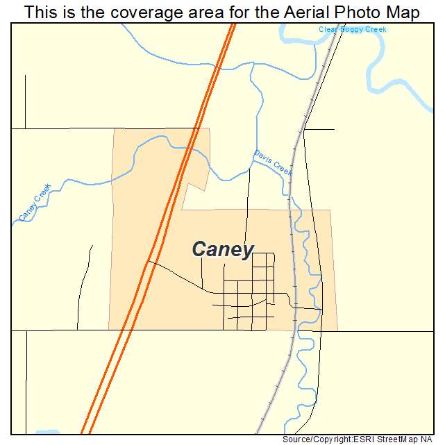 Caney, OK location map 