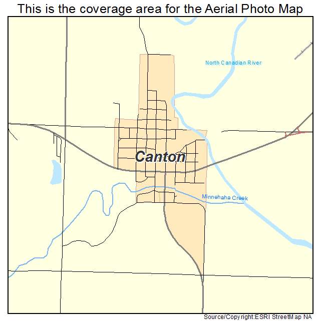 Canton, OK location map 
