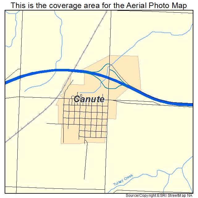 Canute, OK location map 