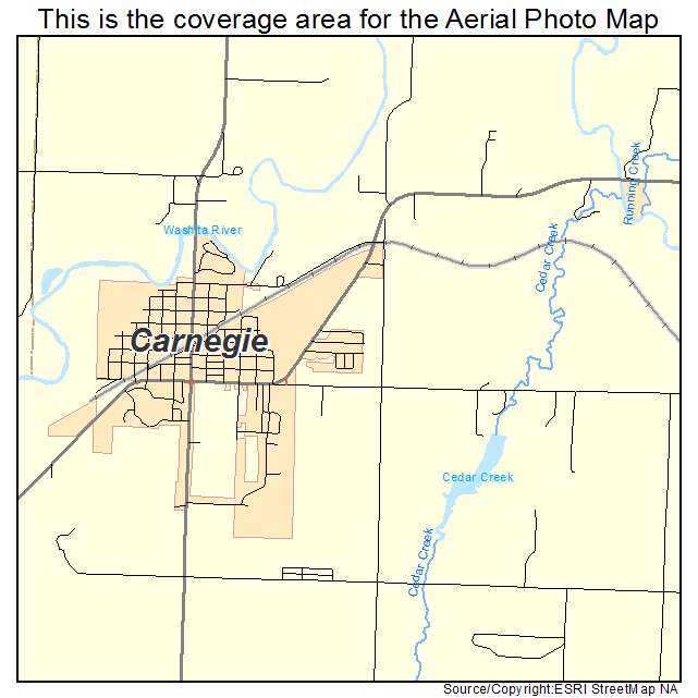 Carnegie, OK location map 