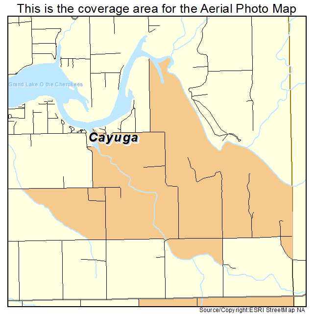 Cayuga, OK location map 