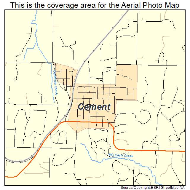 Cement, OK location map 