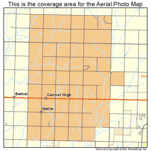 Central High, OK location map 