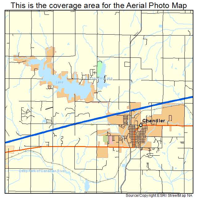 Chandler, OK location map 