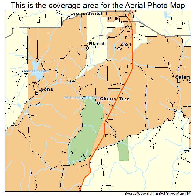 Cherry Tree, OK location map 