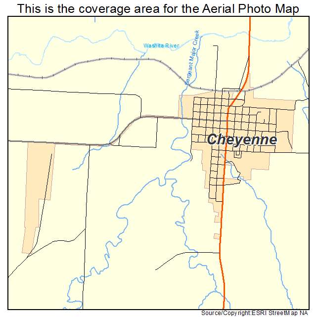 Cheyenne, OK location map 