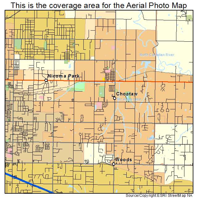 Choctaw, OK location map 