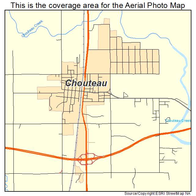 Chouteau, OK location map 