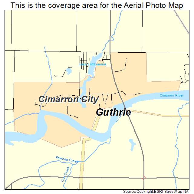 Cimarron City, OK location map 