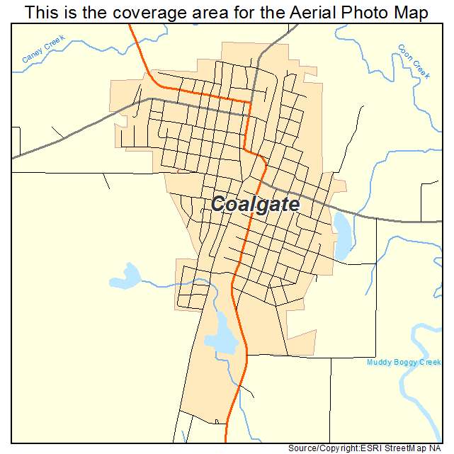 Coalgate, OK location map 
