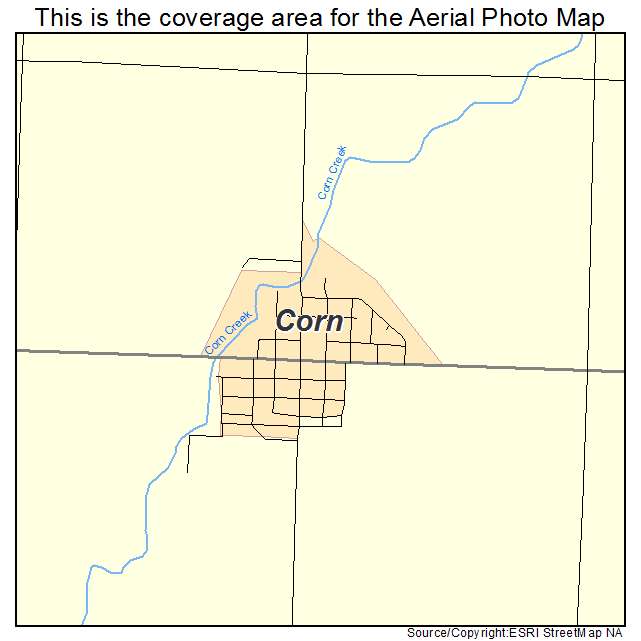 Corn, OK location map 