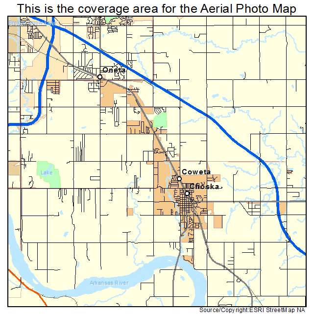 Coweta, OK location map 