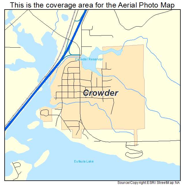 Crowder, OK location map 