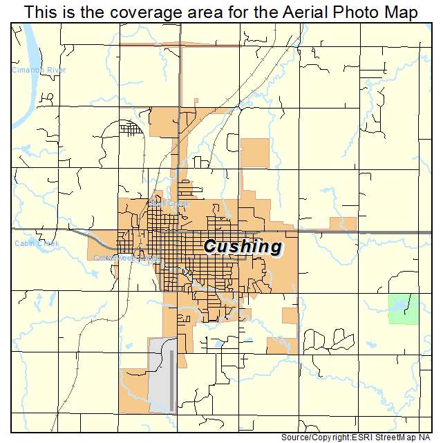 Cushing, OK location map 