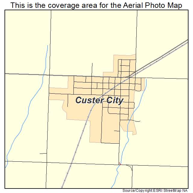 Custer City, OK location map 