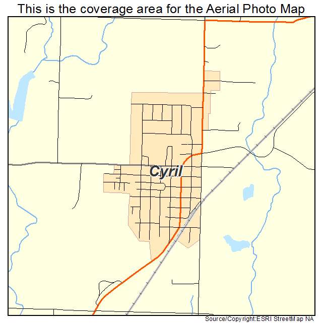 Cyril, OK location map 