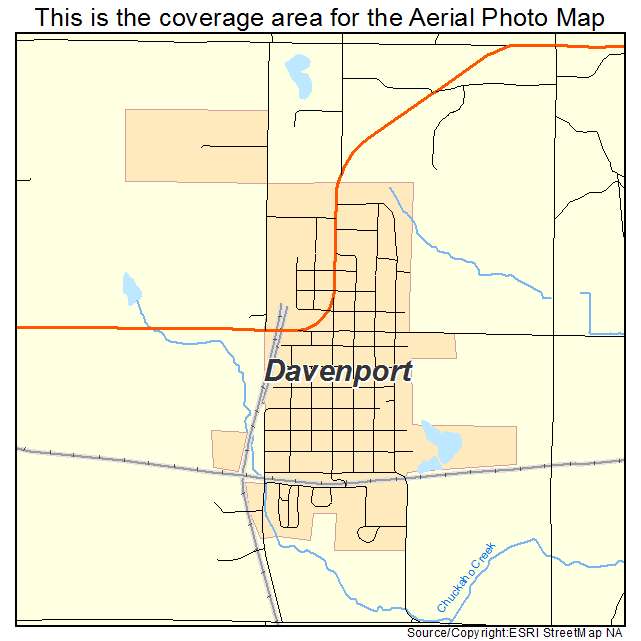 Davenport, OK location map 
