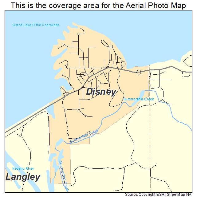 Disney, OK location map 