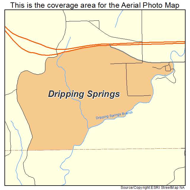 Dripping Springs, OK location map 