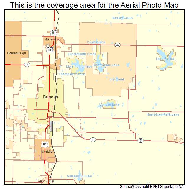 Duncan, OK location map 