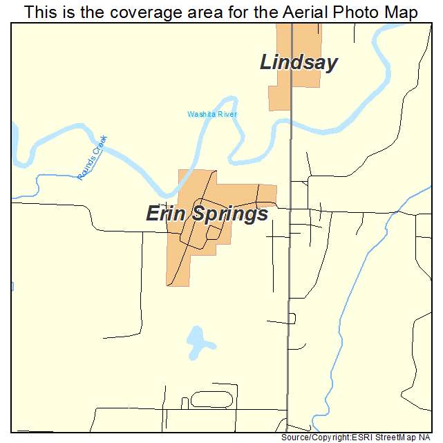 Erin Springs, OK location map 