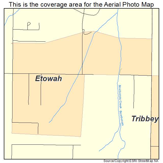 Etowah, OK location map 