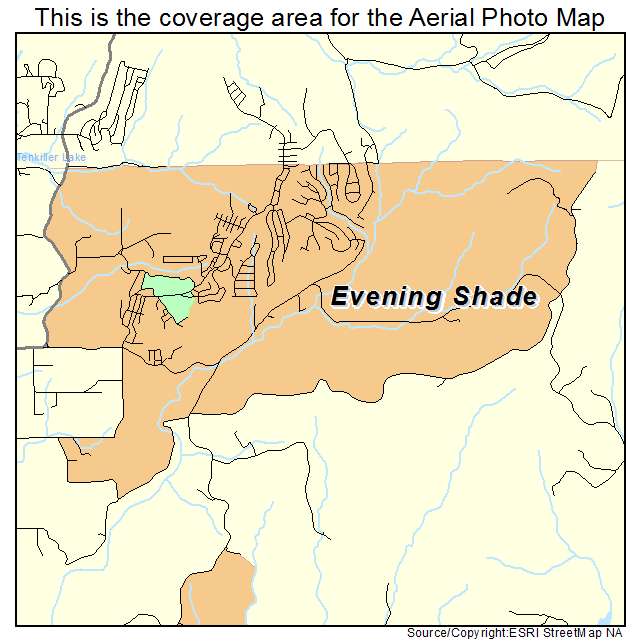 Evening Shade, OK location map 