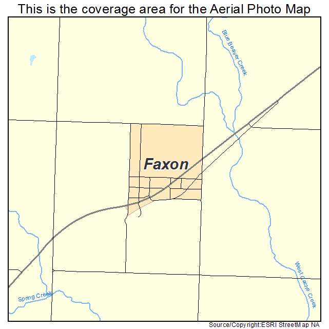 Faxon, OK location map 