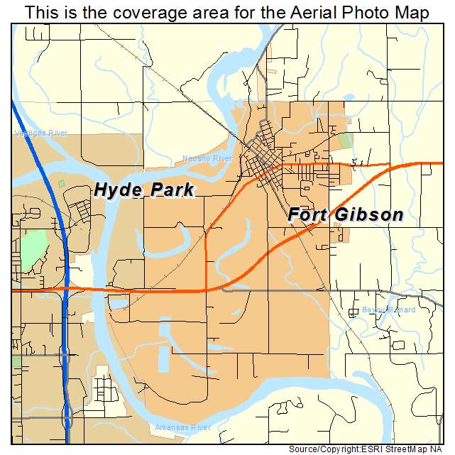 Fort Gibson, OK location map 