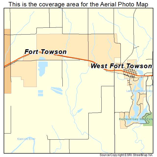 Fort Towson, OK location map 