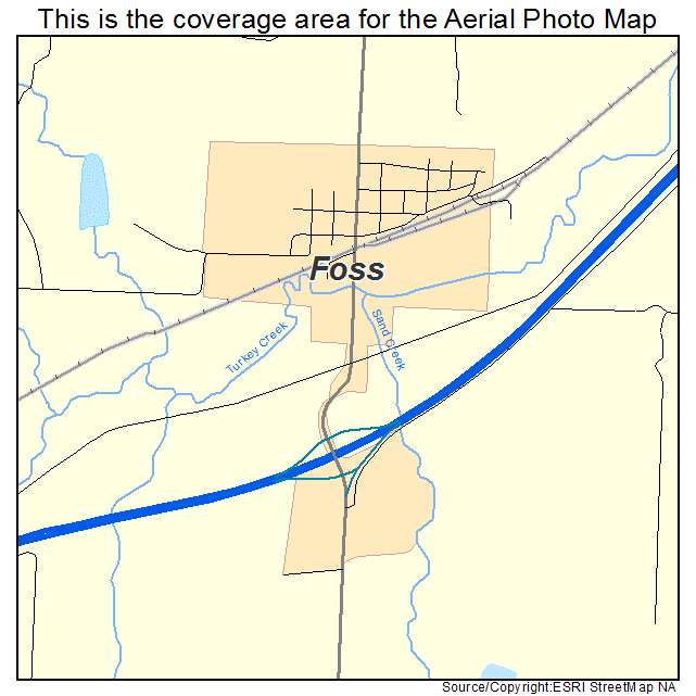 Foss, OK location map 