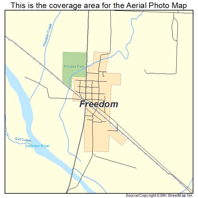 Freedom, OK location map 